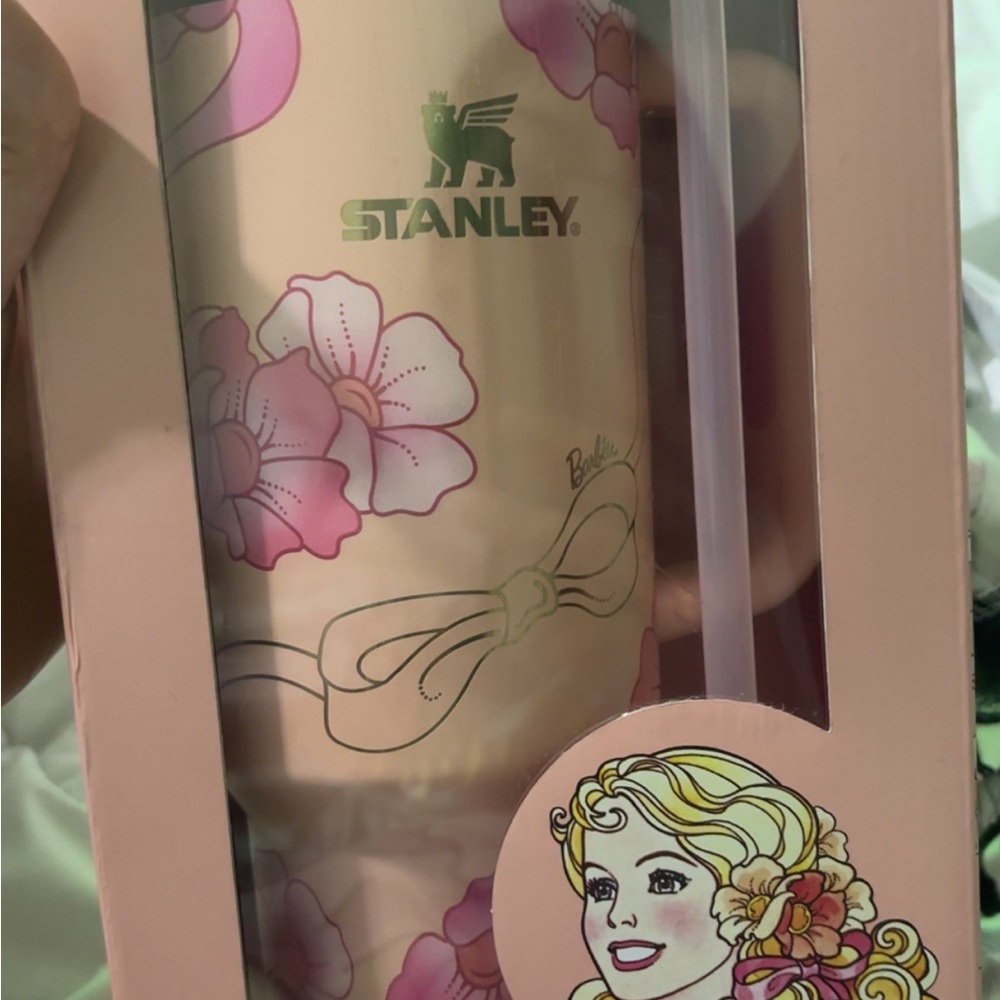 Stanley Barbie Pink Floral Tumbler with Pearl Accent